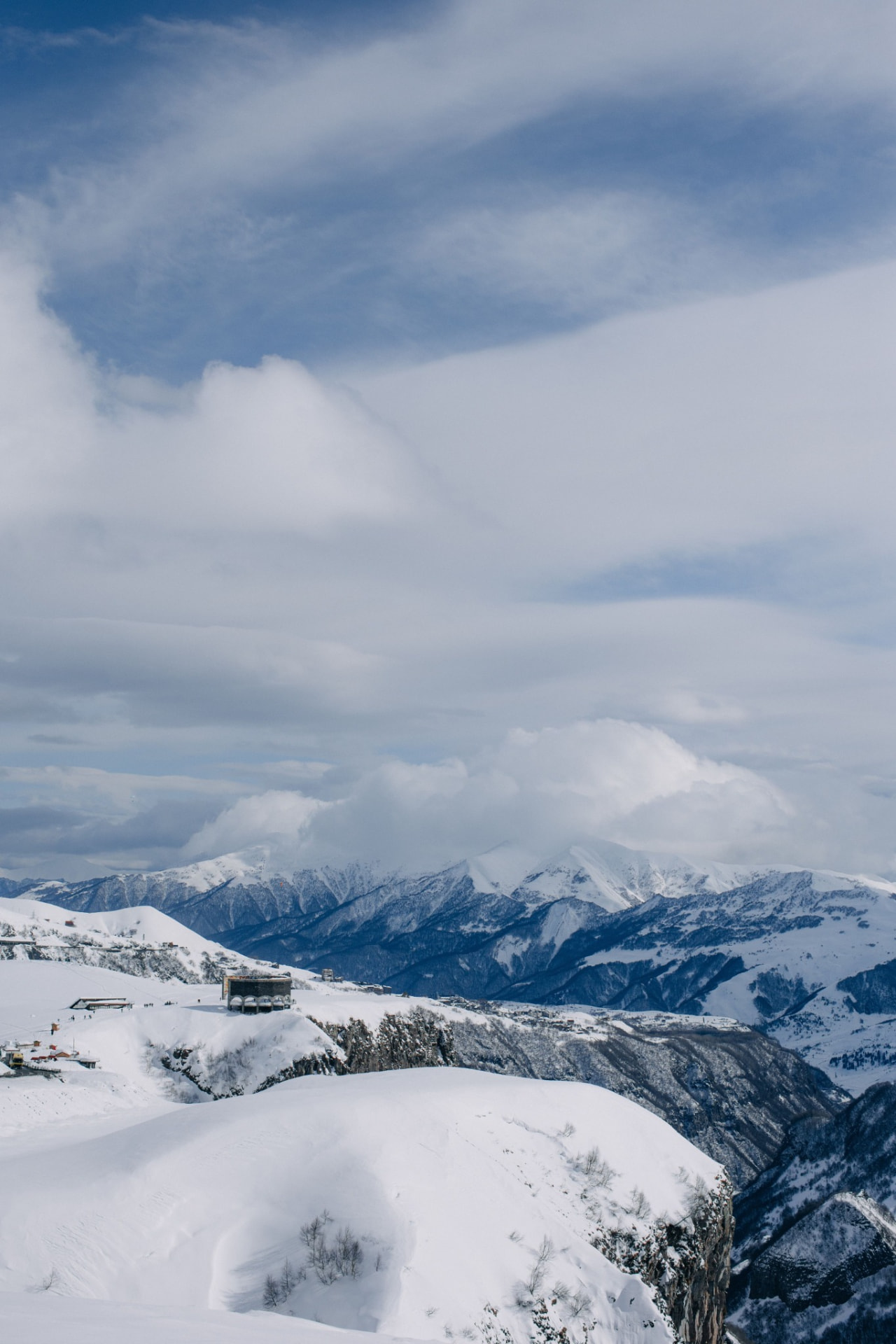 Snow-covered mountains in Georgia