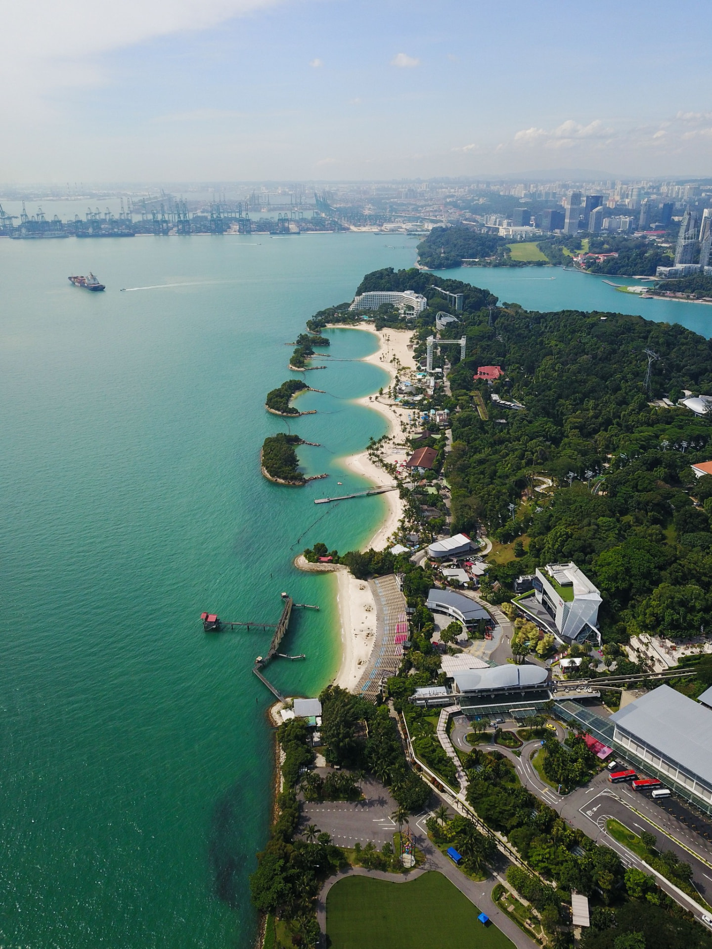Aerial view of Singapore's coast