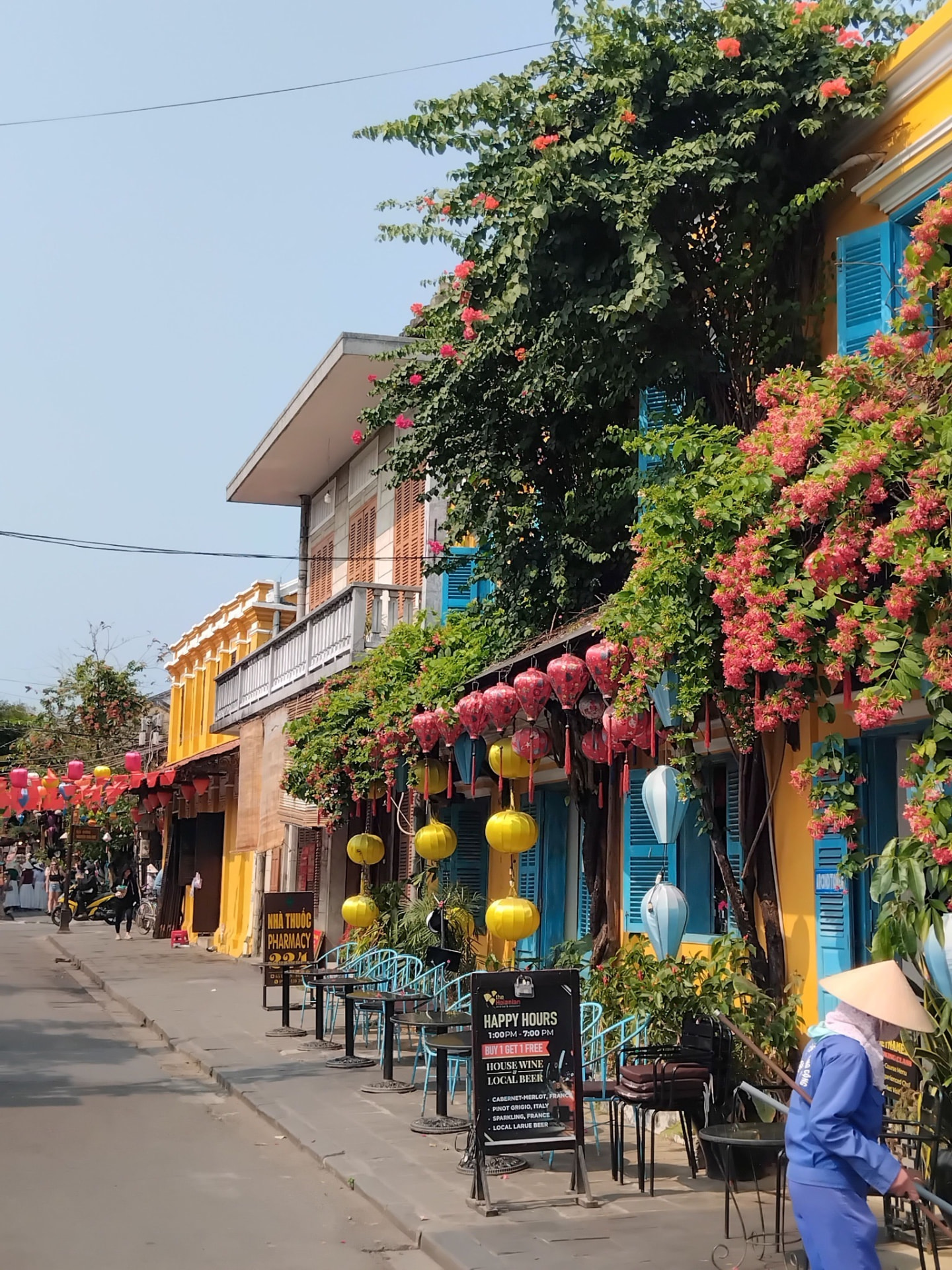 Colourful heritage street in Vietnam