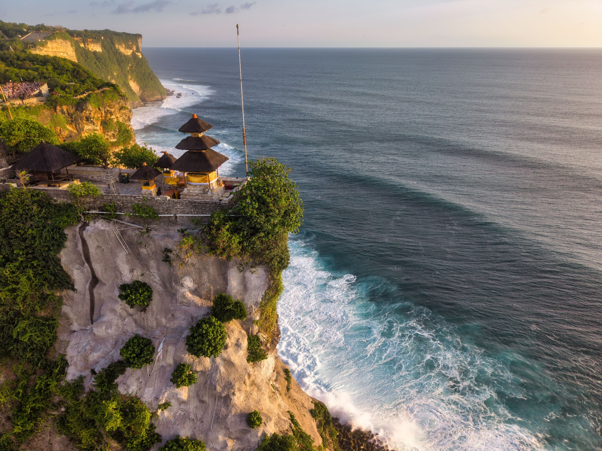 Bali's dramatic coastline and temple