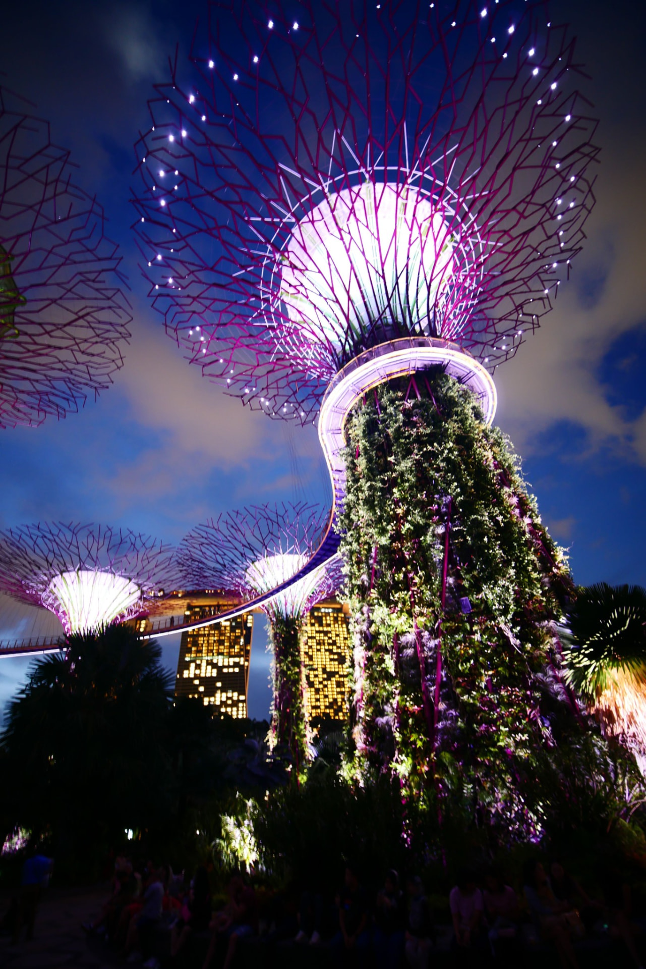Singapore skyline illuminated by fireworks
