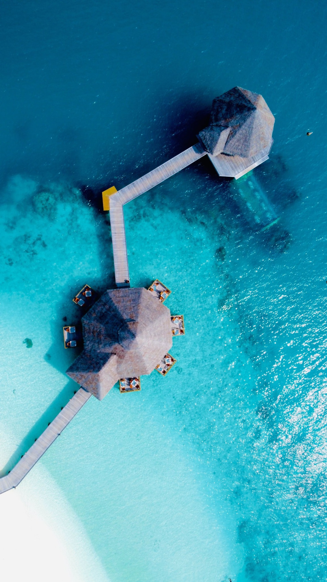 Aerial view of the Maldives lagoon